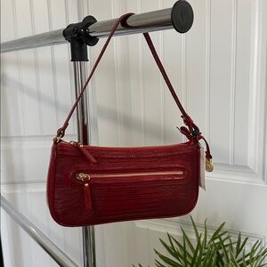 Brahmin Red Textured Shoulder Snake Bag. NEW with tags